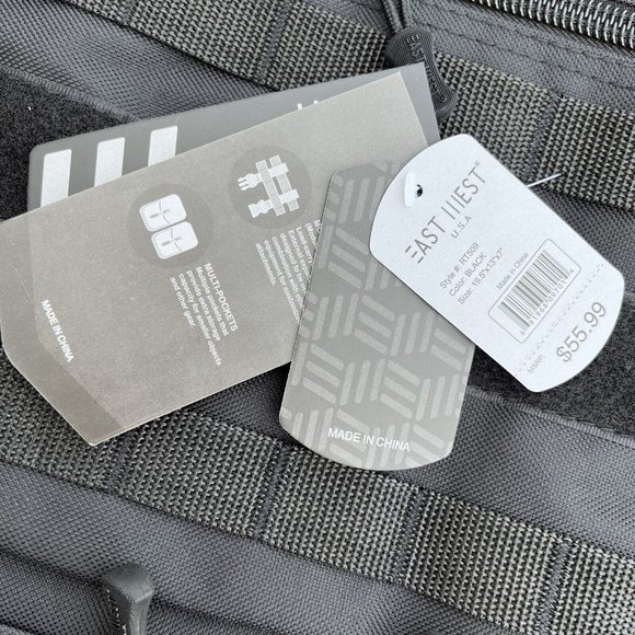 East West USA RT509 Tactical Molle Military Rucksack Backpack Black NEW - Picture 7 of 12